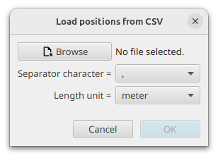 Load from CSV pop-up
