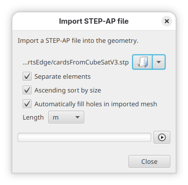 STEP-AP import dialog preview