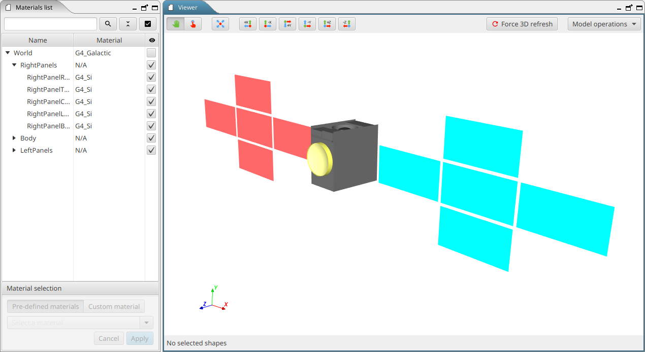 EDGE material assignment view