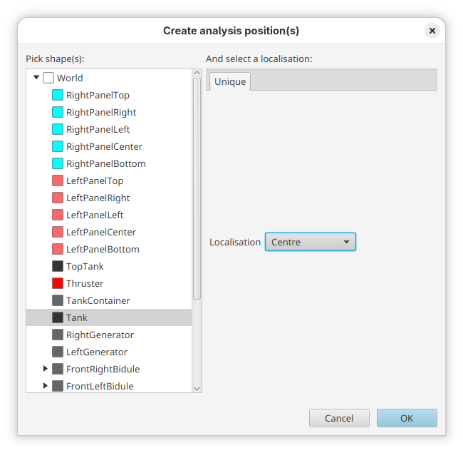 Create single position dialogue