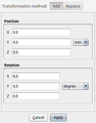 Multi shapes transformation panel